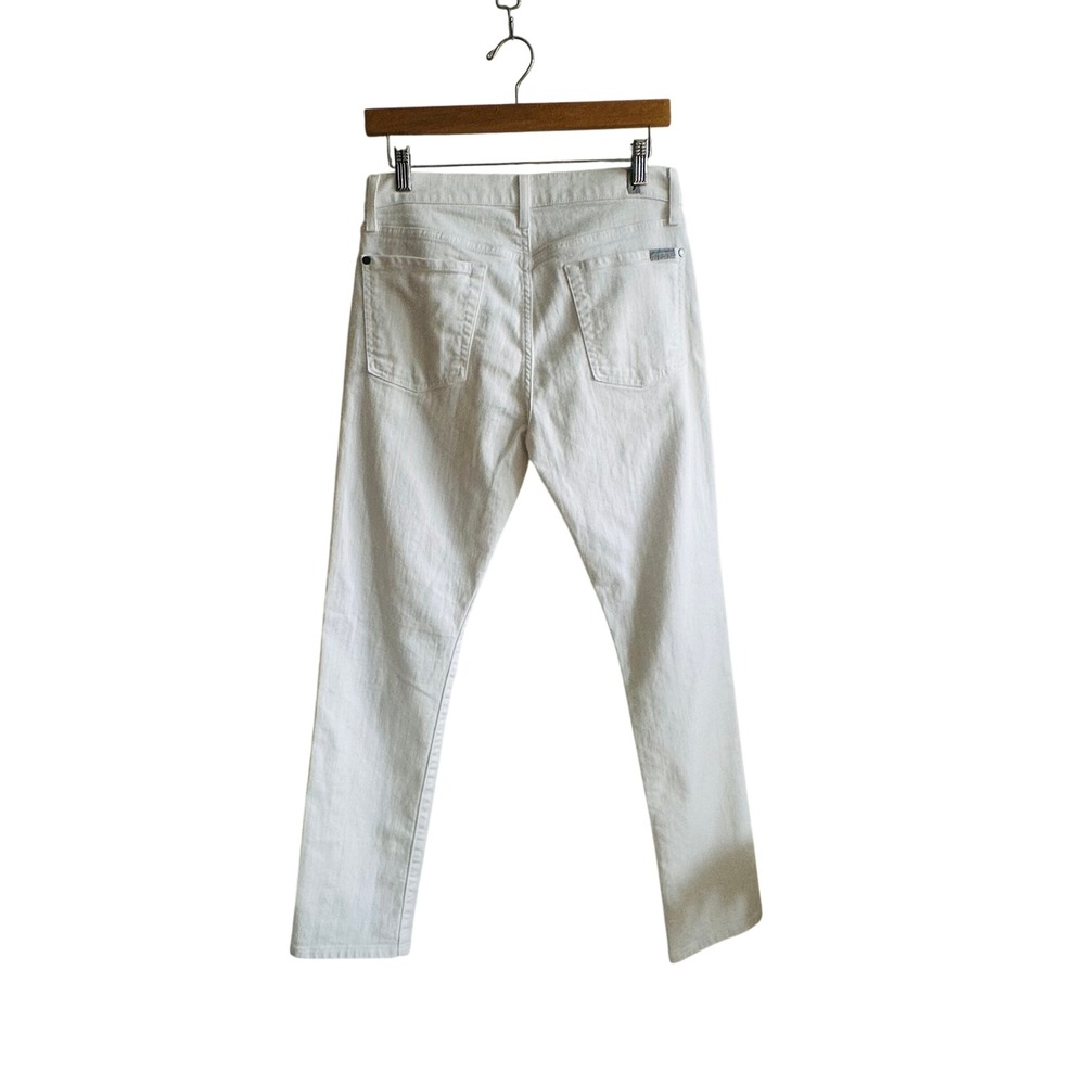 7 For All Mankind White Denim Adrien Jeans Women's Size 30 Premium Straight Leg - Picture 7 of 8